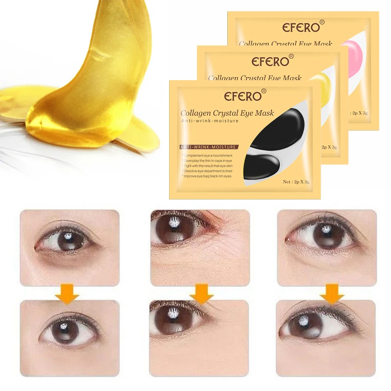 EFERO Collagen Eye Mask Eye Patches Under Eyes Pad Dark Circles Removal Anti Aging Moisturizing Eye Masks Gel Sleep Patches