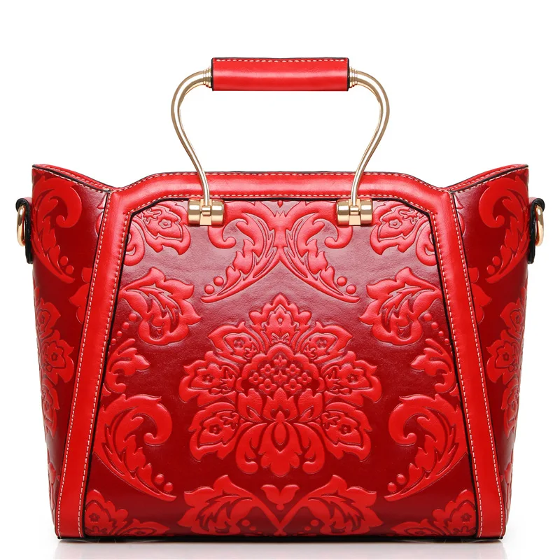 

2016 New Style WOMEN'S Bag Flower Embossed Handbag Top Grade Bride Bag WOMEN'S Shoulder Bag