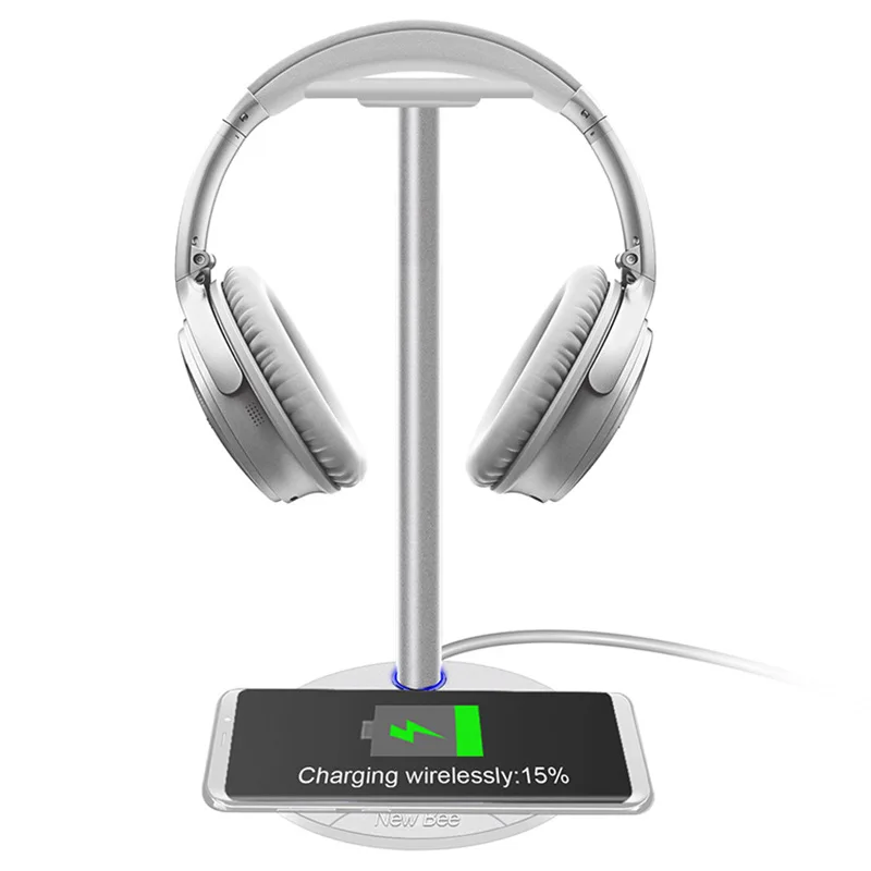 Wireless Charging Headset Holder Aluminum alloy TPU ABS material Easy to use Fashion