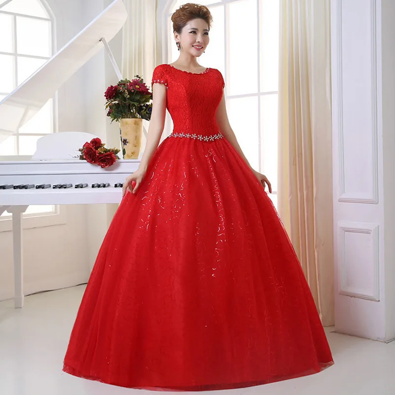 Красное свадебное платье, бальное платье, новое летнее свадебное платье для невесты, модное кружевное простое платье в Корейском стиле, vestidos de novia