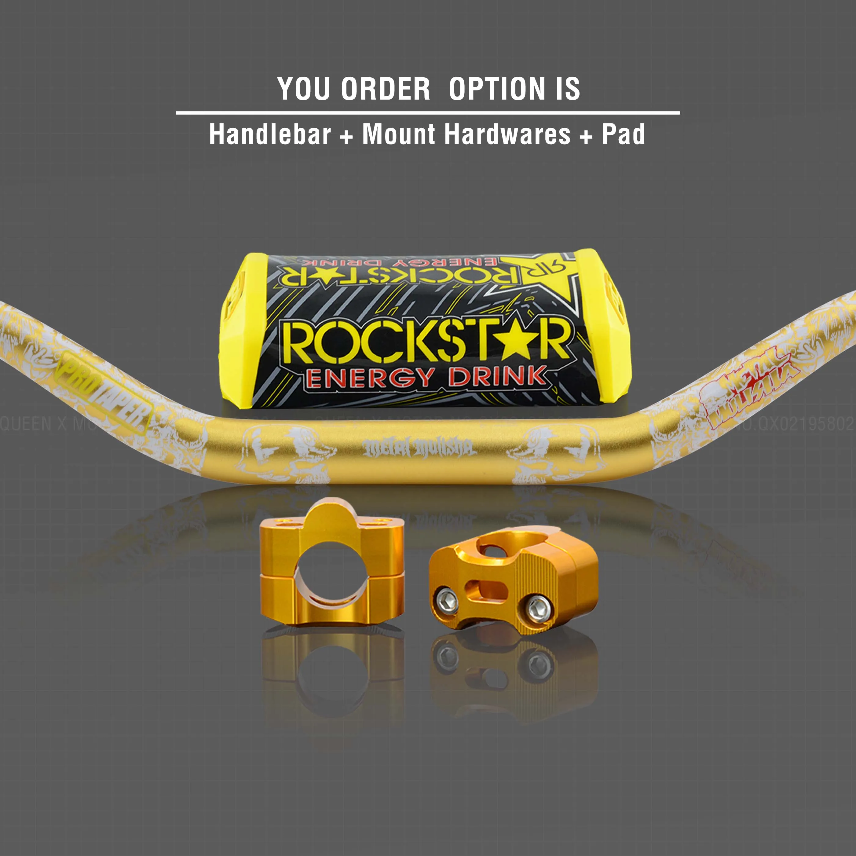 Руль для Pro Taper Pack Bar 1-1/" 6 дней Fatbar Колодки Ручки Pit Pro Racing Dirt Pit Bike мотоцикл с адаптер cnc - Цвет: Gold Combo3