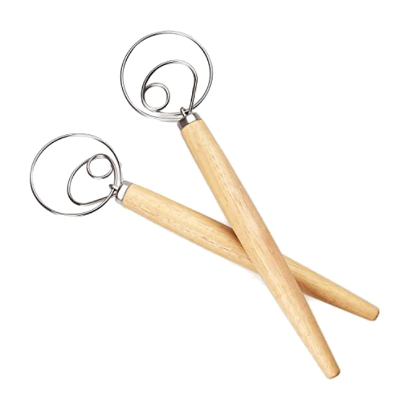 

-Professional-Grade Danish Dough Whisk Blender 2-Pack Baking Tools