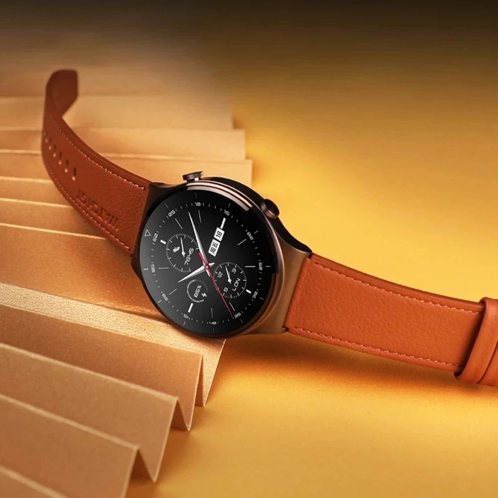 Premium 22mm Leather Strap Band - Sport Edition Original Watchband Replacement Bracelet Correa