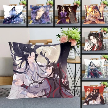

2020 New Mo Dao To Shi Anime Pillow Cover Bedroom Home Office Decorative Pillow Case Square Zipper Pillow Case Soft Cover