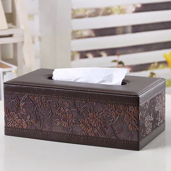 

Leather Tissue Box Home Tissue Container Towel Napkin Tissue Holder Case for Office Home Car Decoration tissue box creatively