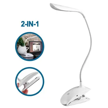 

Adjustable USB Led Desk Lamps Clamp Clip Rechargeable Table For Reading Energy Saving Touch Switch Lamp For Living Room