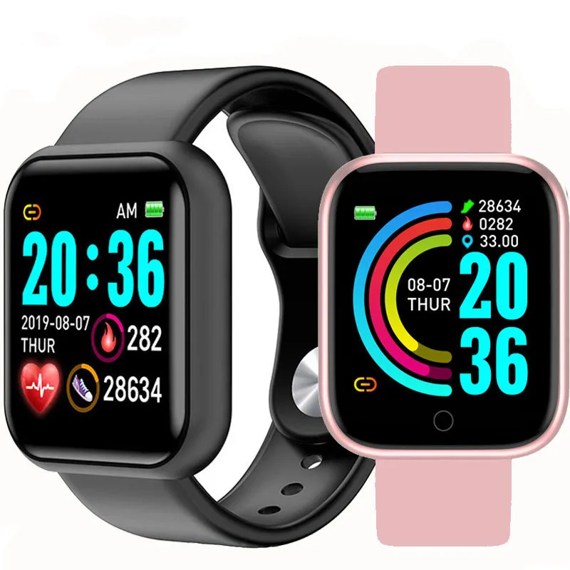 D20 Bluetooth Smart Watches Men Waterproof Sport Fitness Tracker Smart Bracelet Blood Pressure Heart Rate Monitor Y68 Smartwatch afbeelding