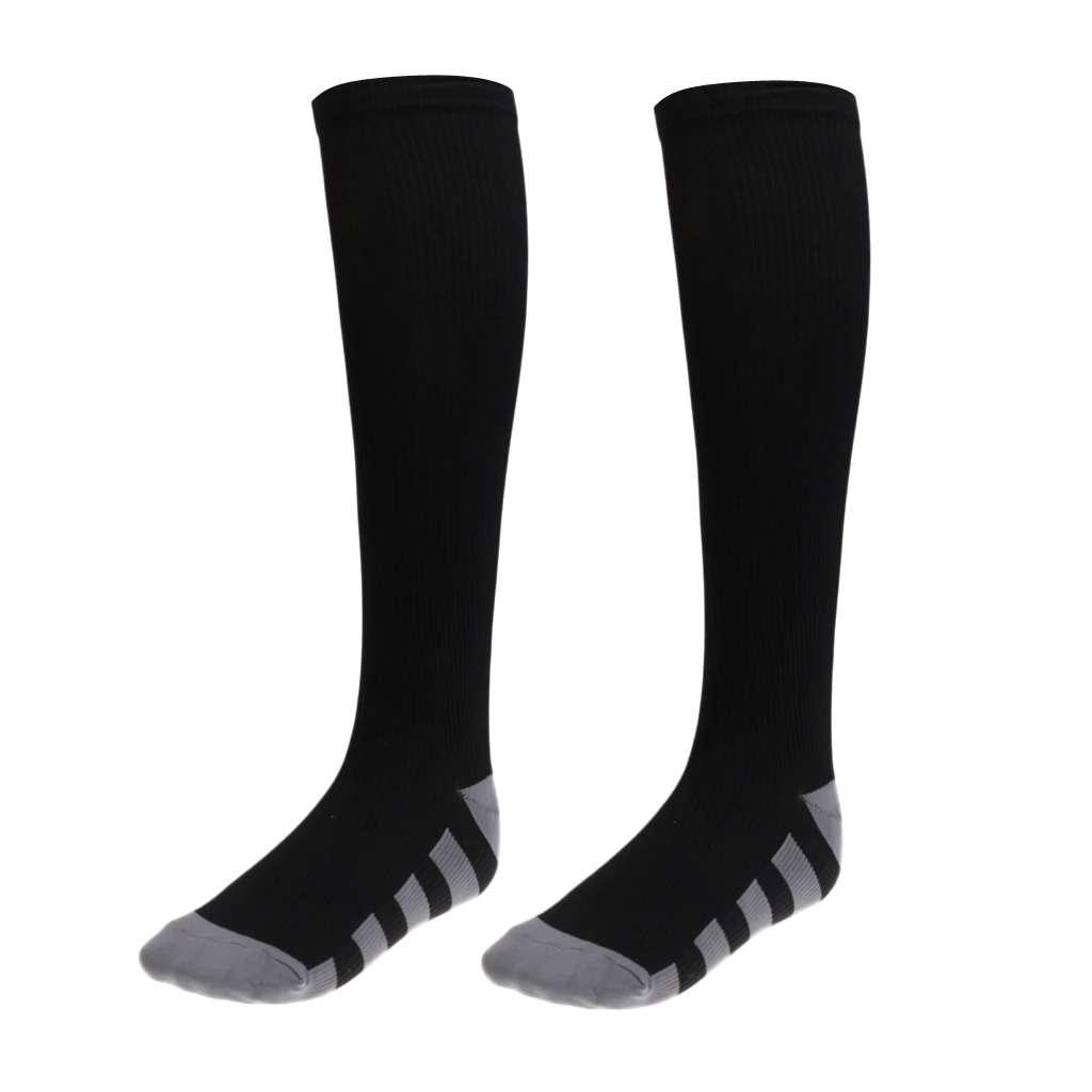 L XL Black Спортивные Компрессионные гольфы, носки для бега, медсестры, 20 мм рт. Ст. Черный/белый - Цвет: L XL Black
