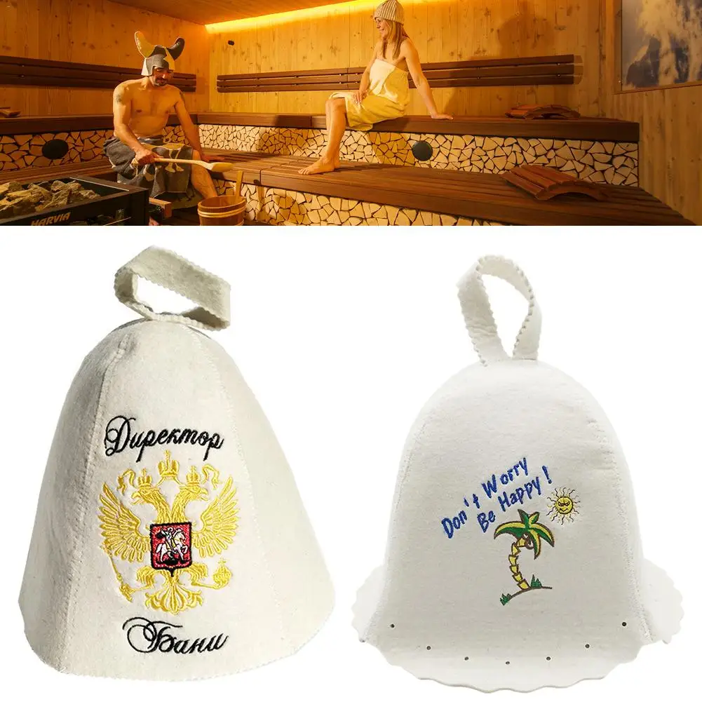 

Wool Sauna Cap Anti Heat Felt Sauna Hat Sauna Anti-scald Shower Cap For Bath House Head Protection Russian Style Size 25*36cm
