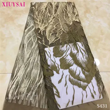 

XIUYSAI 2020 Hot Sales Emerald Green Lace Fabric African Tulle Fabric French Net Fabrics for Asoebi dress SL431