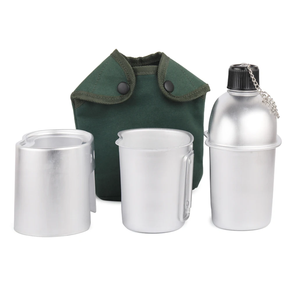 Cookware Set Aluminum Military Canteen Cup Wood Stove with Cover Bag for Camping Hiking Backpacking | Спорт и развлечения
