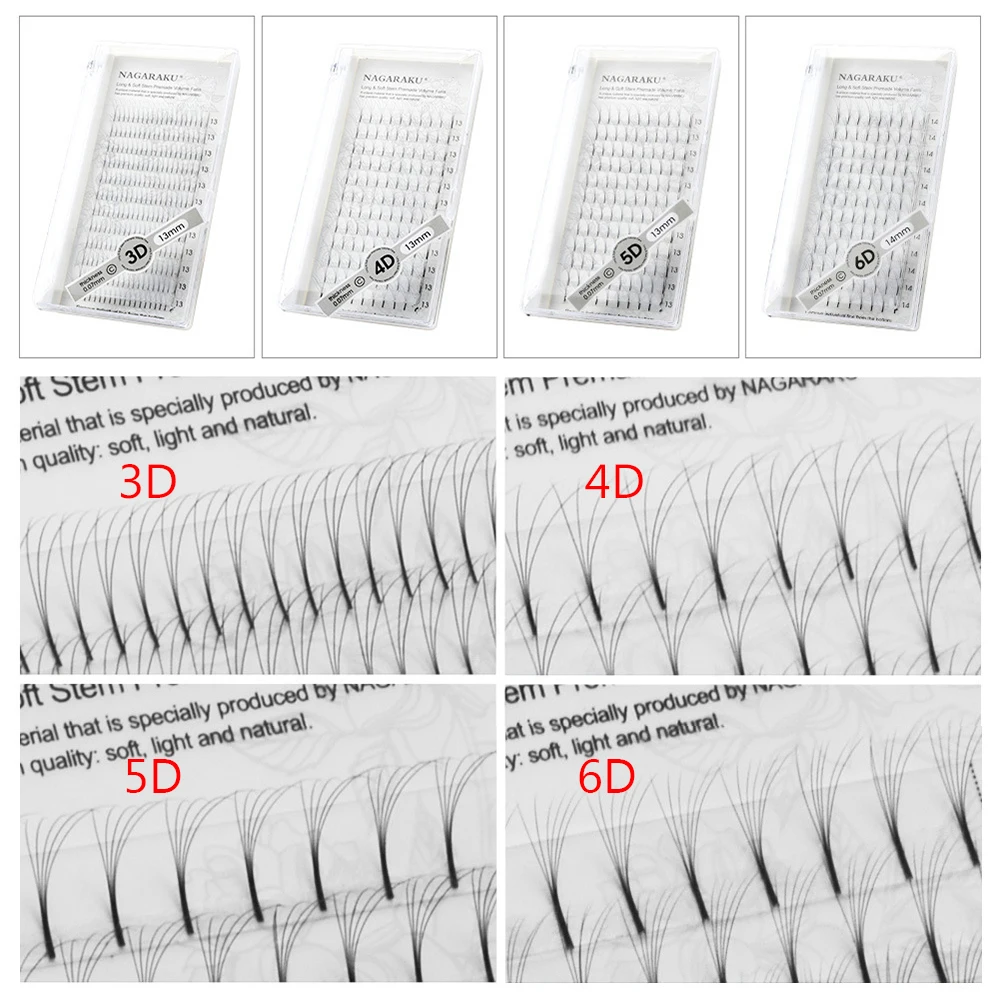 1 коробка, 3D/4D/5D/6D, предварительно изготовленные объемные ресницы, русские накладные ресницы, Черные Накладные ресницы из искусственной норки, премиум класса, для наращивания, толщина 0,07