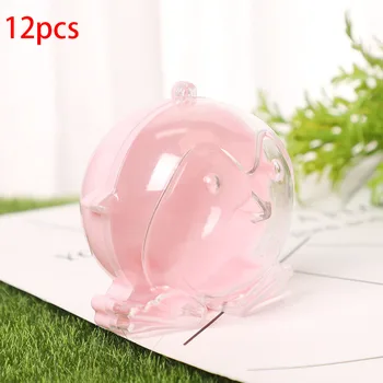 

12pcs Plastic Clear Cute Penguin Shape Candy Boxes Container For Wedding/birthday Party Gift For Children