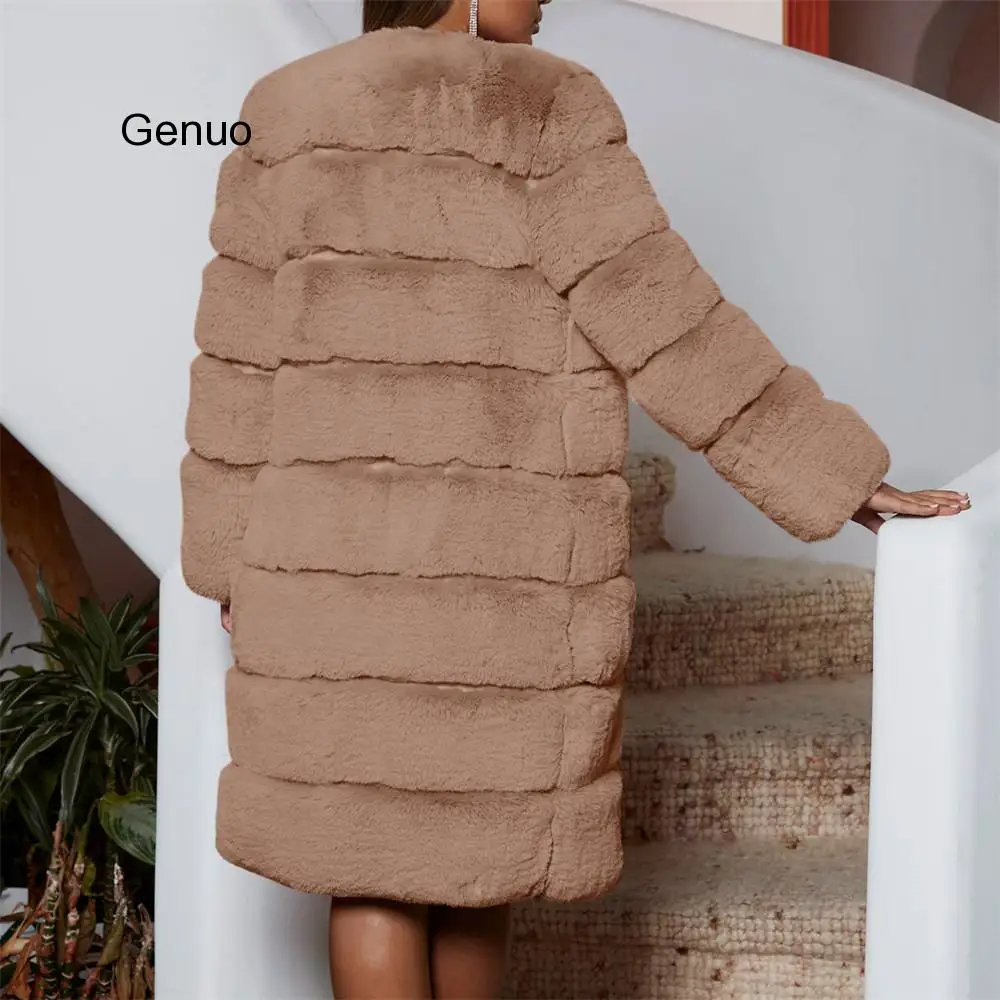 Winter Faux Fur Coat Women 2020 Casual  Thick Warm Long Coat Female Luxury Black Oversize Fur Jackets Cardigan Outwear