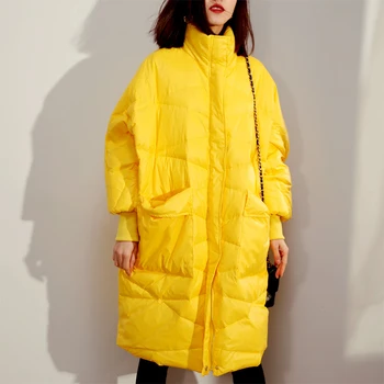 

High Quality Women Down Jacket 2019 New Arrival Long Loose White Duck Down Jacket Long Down Parka Female Warm Winter Coat Women
