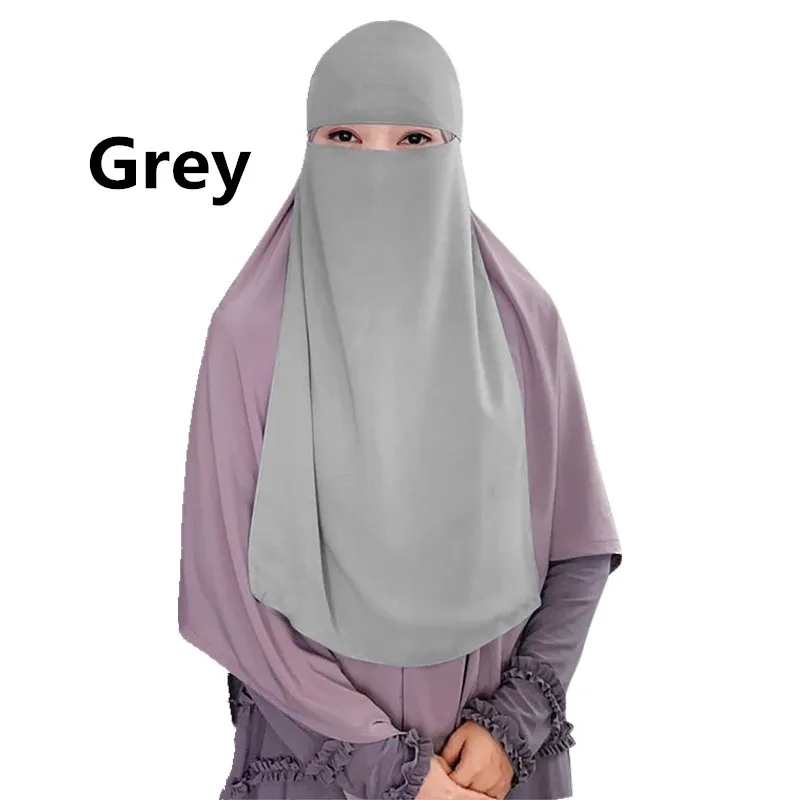 One Layer Niqab Black with Nose String 1 Layer Niqab Modest Hijab Jilbab Khimar 