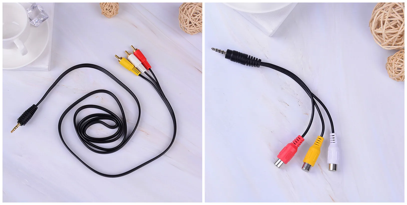 

JETTING 3.5mm Jack Plug To 3 RCA Plugs Male To Male/ Male To 3rca Female Audio Video AV Adapter Cable High Quality