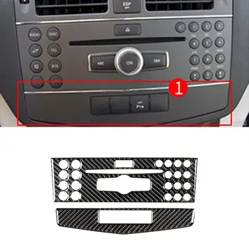 

2pcs Rear Carbon Fiber Central Control Multi-Functional Panel Frame Trim for Mercedes Benz C Class W204 2007-2010 Car Accessorie