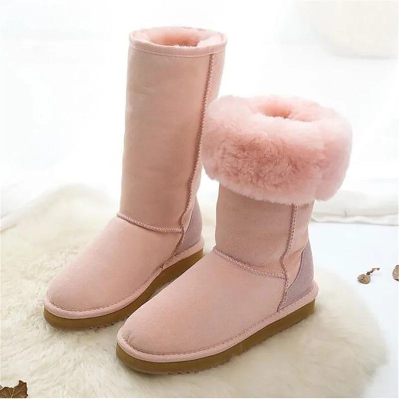 Tanio Wysokie buty 2021 oryginalna kożuch kobieta śnieg