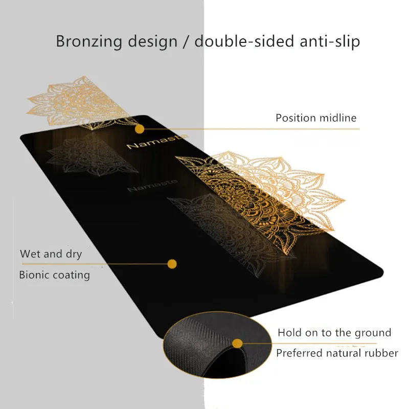 1830*680*5mm natural rubber Yoga Mat with Position Line Non Slip Carpet Mat For Beginner Environmental Fitness Gymnastics Mats