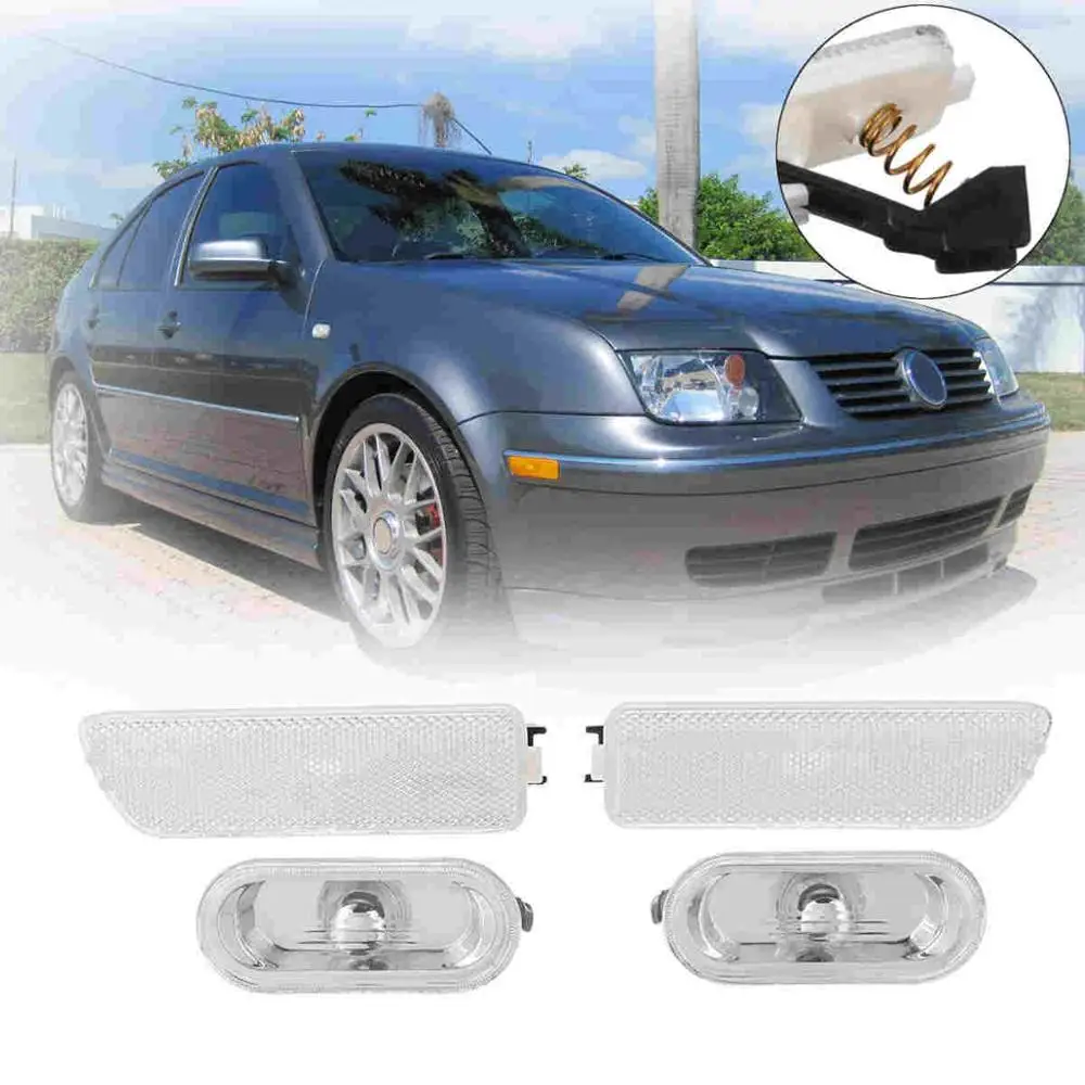 Новая пара боковых маркеров для бампера, желтые для VW для Jetta Golf MK4 1999 2000 2001 2002 2003 2004 2005 - Цвет: white