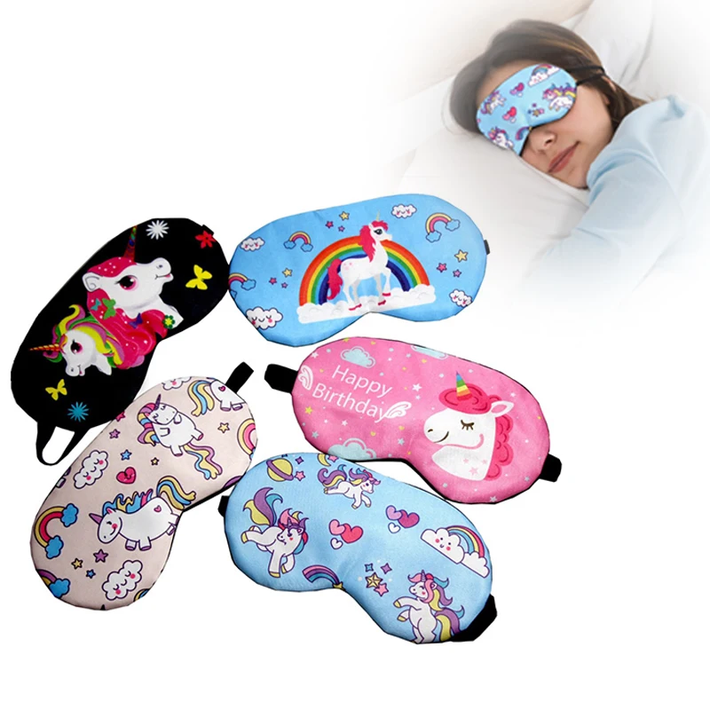 Cute Animal Eye Mask Cartoon Unicorn Sleeping Mask Eye Shade Cover Blindfold Eyeshade Vacation Travel Home Kids Birthday Gift eye mask eye patch