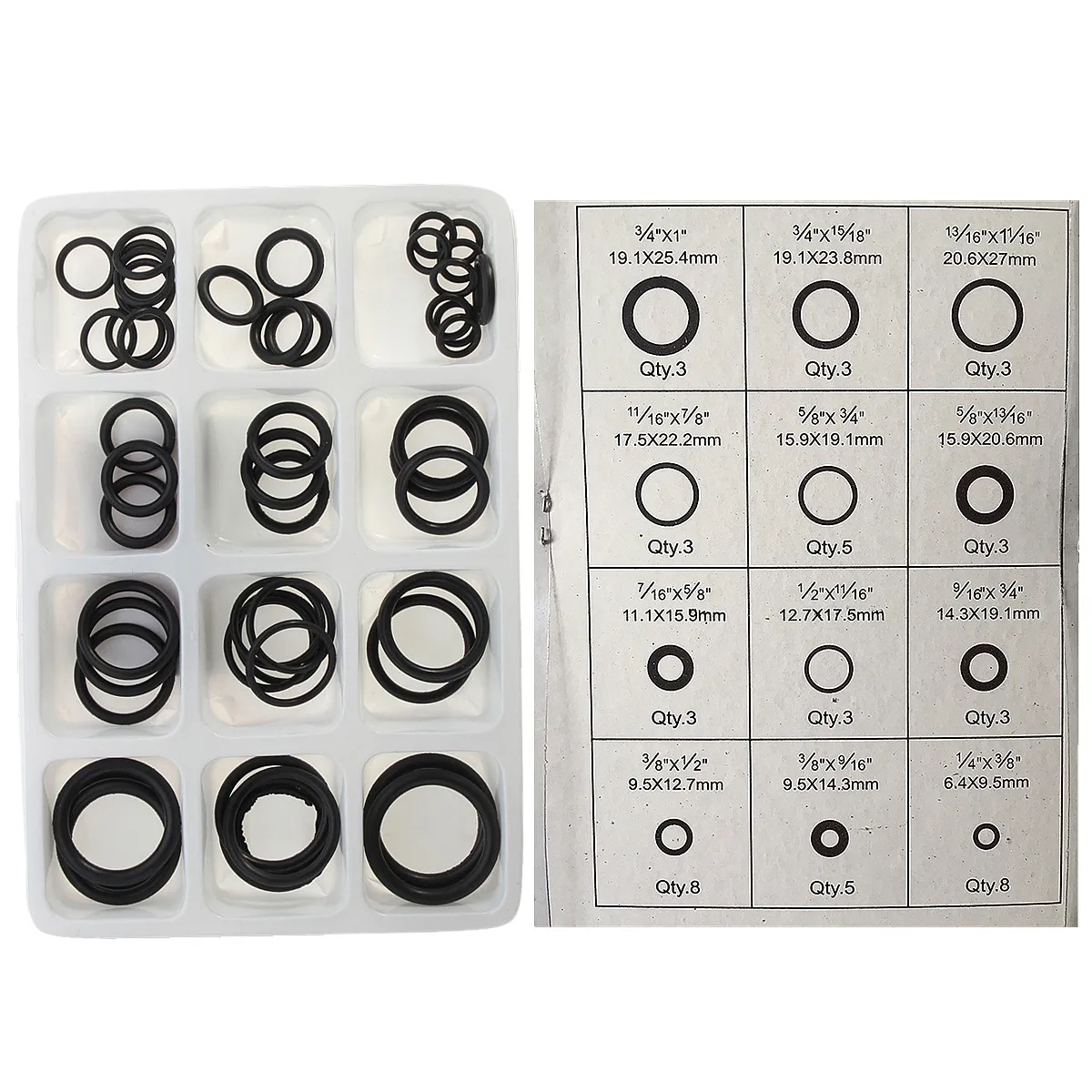 50Pcs Rubber O Ring Assorted Sizes Set For Plumbing Tap Seal Sink Seal