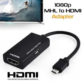 

Mirco Usb To HDMI Adapter Cable With Micro 11pin Converter For Cellphone Tablet TV