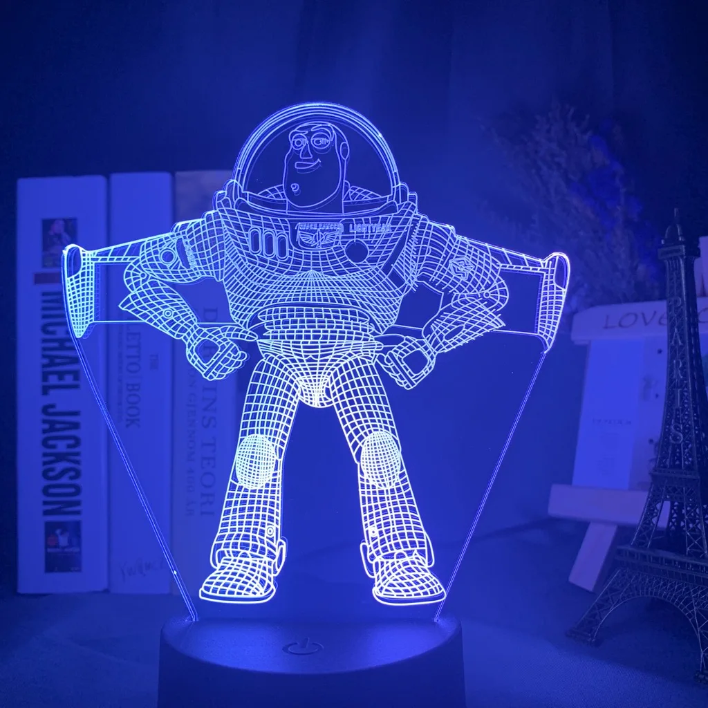 Игрушка история Базз светильник год мультфильм фигура 3d иллюзия Лампа голографическая лампа для дома офиса украшения комнаты Новинка Светодиодный ночной Светильник