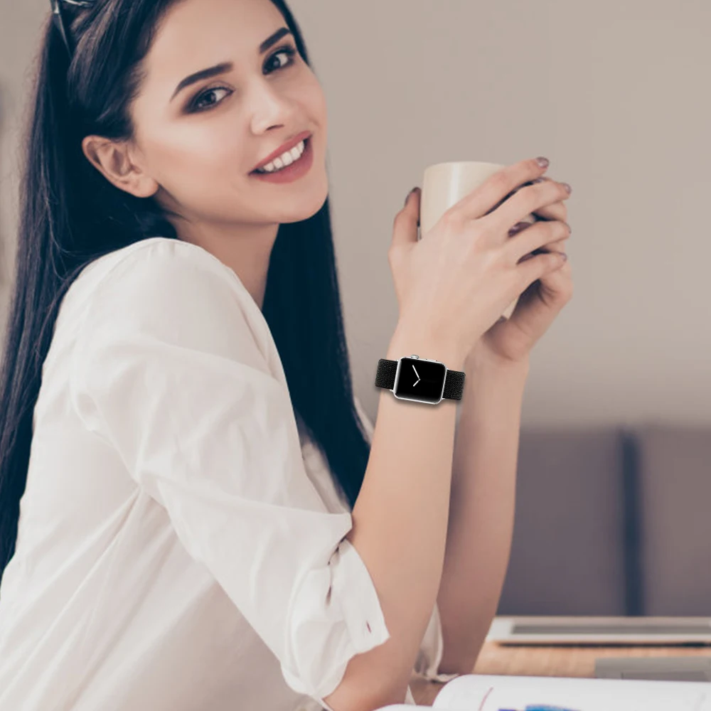 Joyozy ткань нейлоновая петля мягкий ремешок для наручных часов iWatch, 5/4/3/2/1 дышащая Замена чехол-накладка из искусственной кожи для наручных часов Apple Watch 38 мм/42 мм