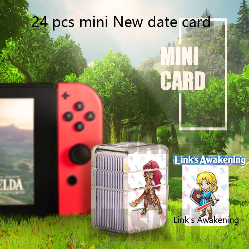 24PcsMini zelda card Mario Kart 8 Deluxe Breathe для Wild zelda amiibo игровая Карта super smash bros Link Switch NFC card Super Odyssey - Цвет: 24PcsMini zelda card