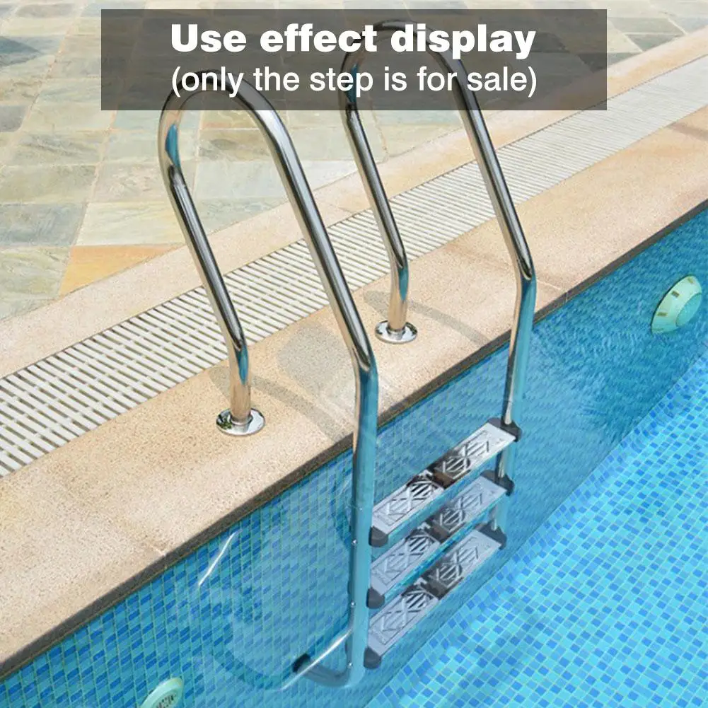 Heavy Duty Stainless Steel Swimming Pool Pedal Replacement Ladder Rung Steps and Complete Bolts Set with Anti Slip Accessories for In Ground Pools Wgch Swimming Pool Steps 
