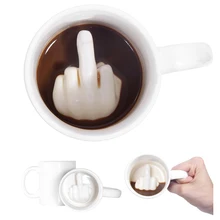 

Middle Finger Coffee Mug Creative Design White Novelty Style Mixing Tea Cola Milk Cup Funny Ceramic Mug Capacity Water Cup 300ml
