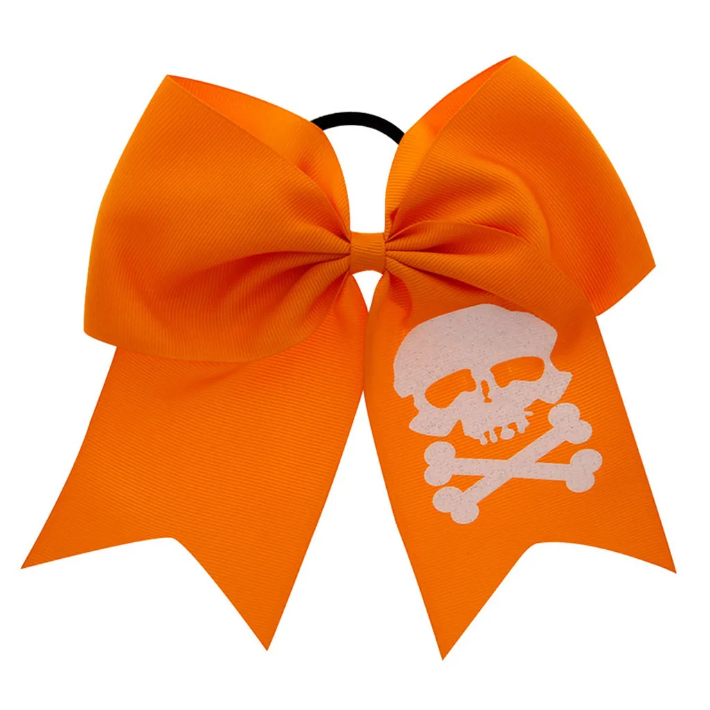 Halloween Children Print Big Bow Elastic Hair Ring Head Hoop Girls Headband DA