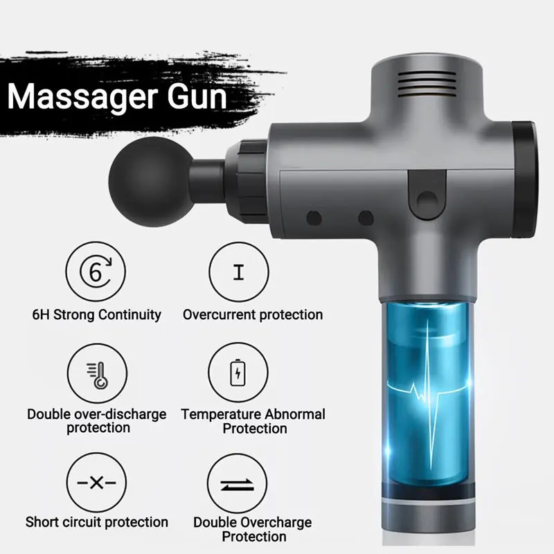 

EMS Massage Gun Cordless Rechargeable Muscle Stimulator Deep Tissue Massager Device Body Relaxation Slimming Shaping Pain Relief