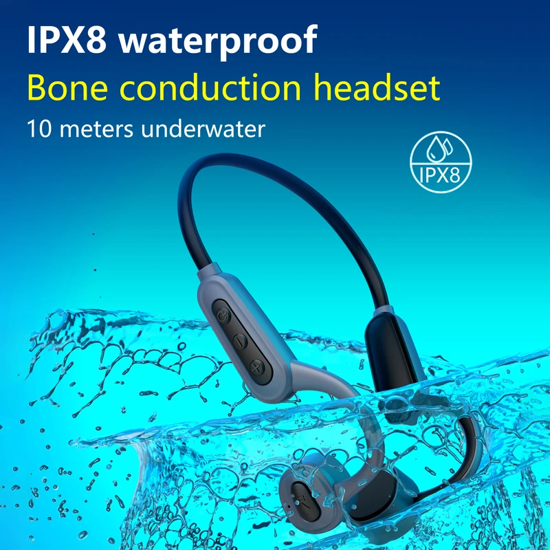 Auriculares impermeables IPX8 para natación, cascos inalámbricos por  Bluetooth 5,0, conducción ósea, reproductor de música y Audio MP3 de 16GB| Auriculares y audífonos| - AliExpress