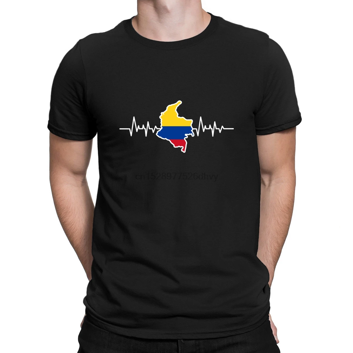 

Colombia Heartlines Tshirt Anti-Wrinkle Pictures Summer Super Tshirt For Men 100% Cotton Designing Hilarious Top Quality