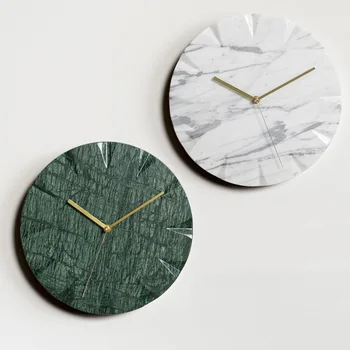 

Carved Marble Clock Wall Timer Natural Stone Crafts Sample Room Clock Art Design Marble