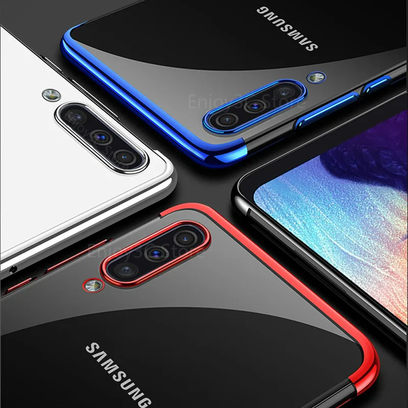 Для samsung Galaxy A70 A50 A40 S A30 A20 A10 M30 M20 M10 мягкий прозрачный чехол с металлическим эффектом для S10E S10 плюс A6 J4 J6 A750 A9 S чехол