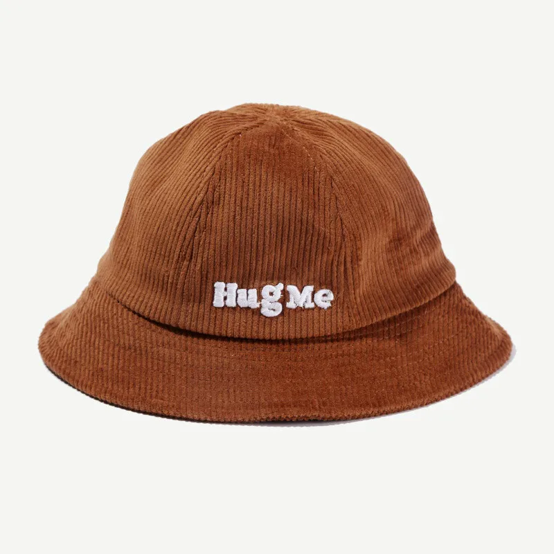 New corduroy material female cap Japanese and Korean style cute basin cap fisherman hat visor outdoor Panama wide-brimmed hat