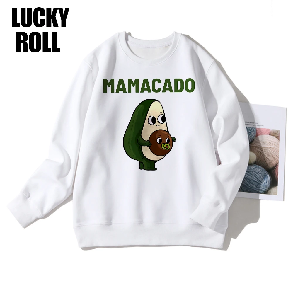 

LUCKYROLL Mamacado Funny Pregnant Avocado Women Sweatshirts Fashionable Pullover Spring Autumn Long-sleeved Pullovers Hoodies