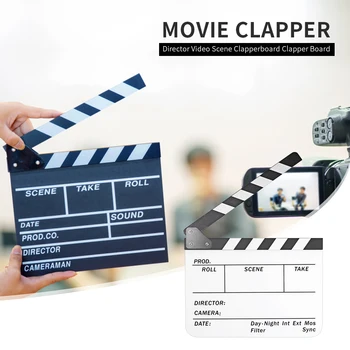 

Portable Field Board Director Video Scene Clapperboard Acrylic TV Film Movie Clapper Board Cut Prop Home Decoration