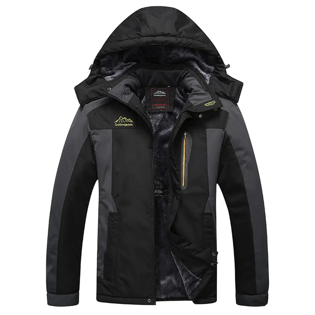 

2018 Hot Winter Waterproof Hiking Jacket Softshell Men Windbreaker Jacket Plus Sizes Fleece Heated Fishing Jacket drop shipping