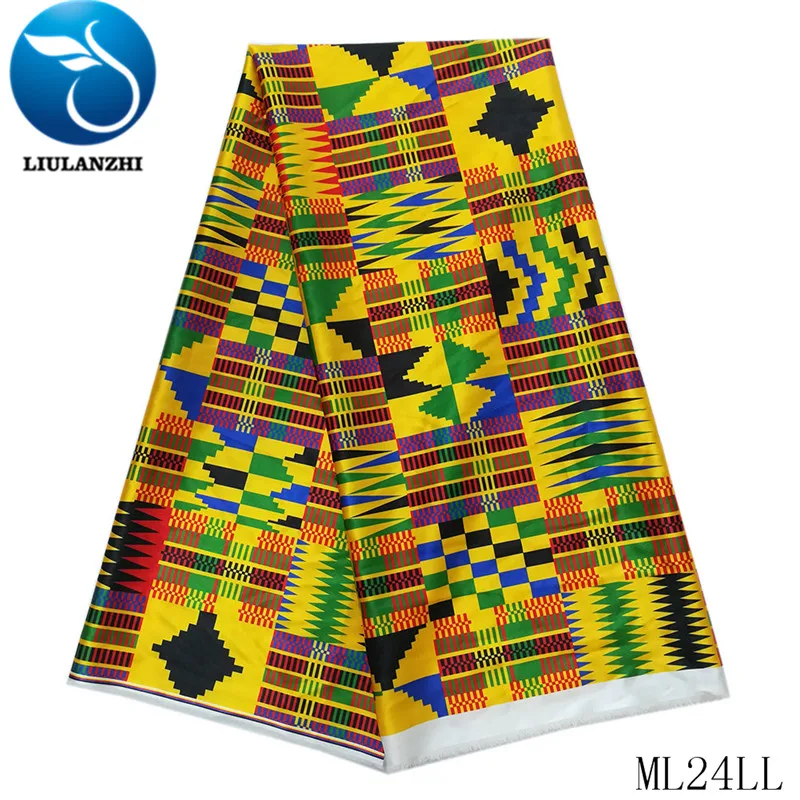 LIULANZHI африканская атласная ткань Африканский Принт Стиль 5 ярдов платье швейная ткань ИМИТИРОВАННАЯ атласная ML24LL20-29