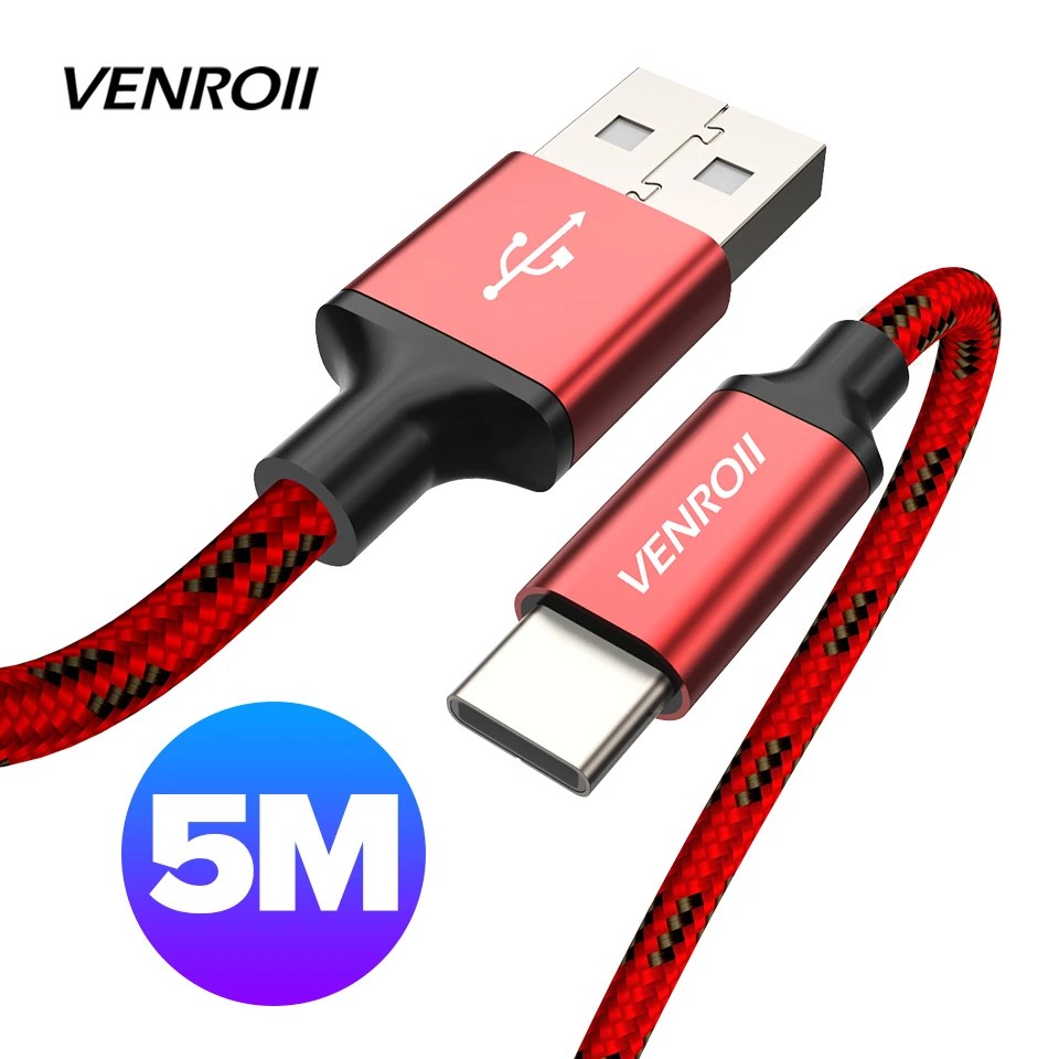 Venroii usb type C кабель для huawei P20 Lite mate 20 Oneplus 6 6T 3A USBC Data Kable samsung S8 Xiaomi mi x Max 3 8|Кабели
