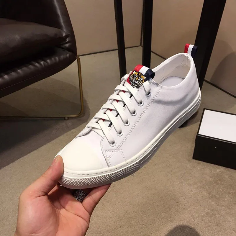 

Ozhouzhan Popular Brand MEN'S SHOES 2019 Spring And Summer New Style Genuine Leather White Shoes Men's Europe And America Tiger