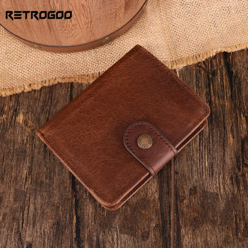 Portafoglio Rfid Retrogoo Portafoglio Uomo A Tre Ante Porta Carte Sim In Vera Pelle Cerniera Tasca Portamonete Portafoglio Uomo Cartera Da Cowboy Di A