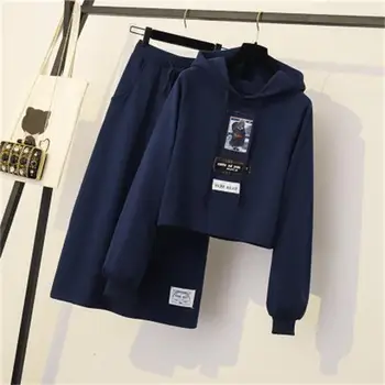 

Casual fashion new autumn and winter new fat sister skirt female foreign style large size two-piece suit