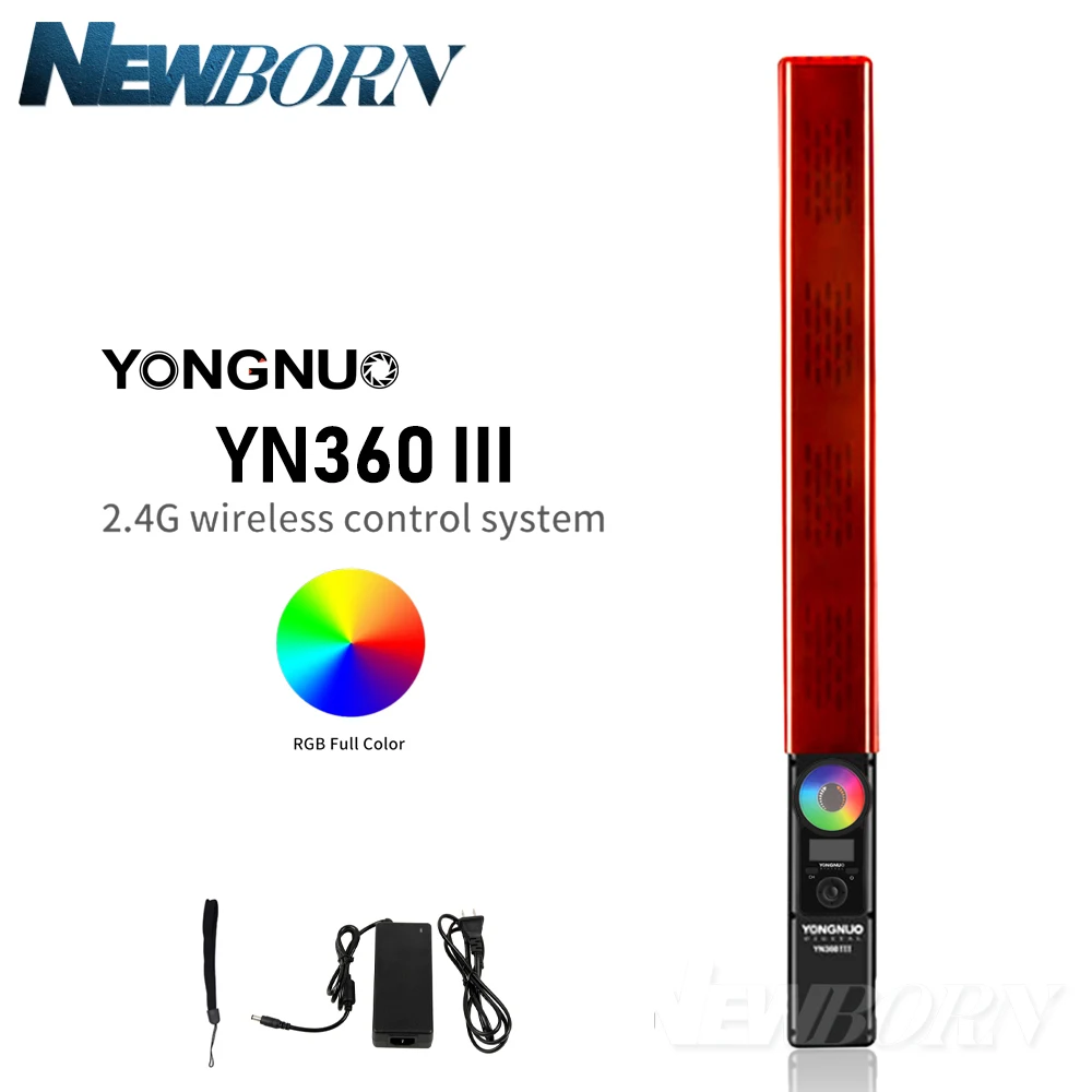 YONGNUO YN360 III YN360III Handheld LED Video Light Touch Adjusting Bi-colo 3200k to 5500k RGB Color Temperature with Remote