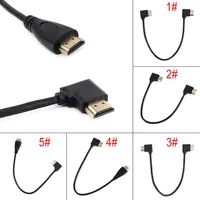 Etmakit 30cm 50CM Mini HDMI-kompatibel Männlichen zu Weiblichen Konverter Bis Unten Rechts Links Abgewinkelt Adapter Kabel NK-Shopping
